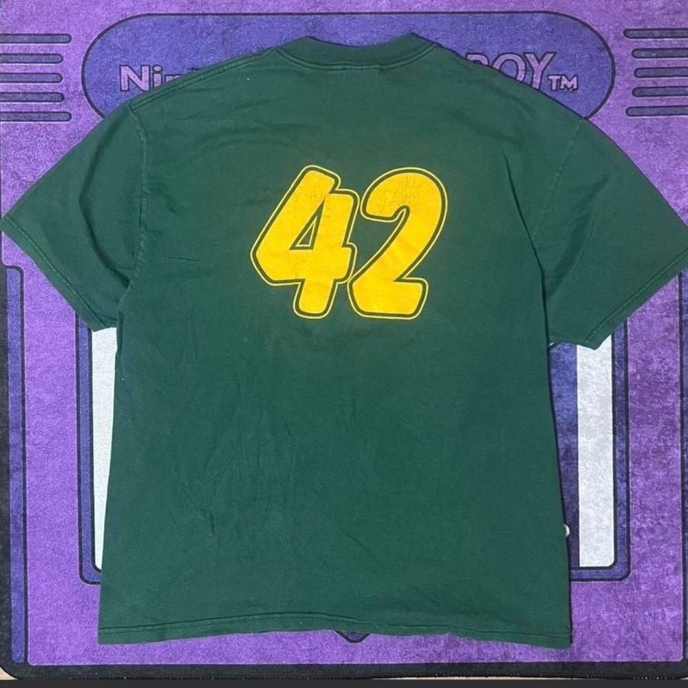 Vintage Green and yellow #42 sportsT-shirt